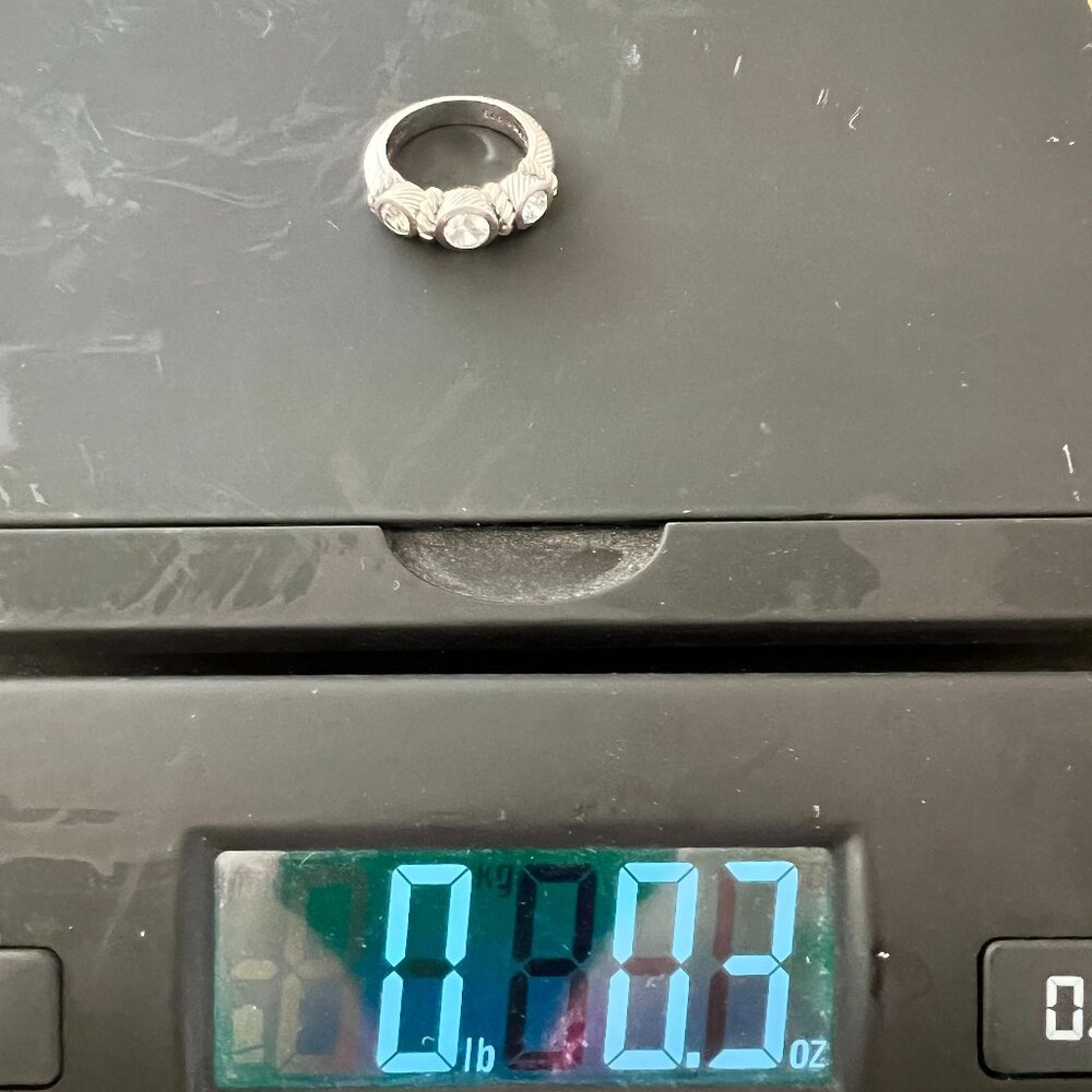 Vintage Judith Ripka Sterling Silver 3 CZ Stone circa late 90's Ring Size 6 - Picture 7 of 10